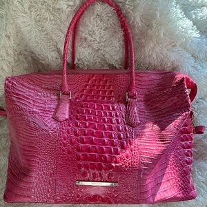 RARE COLOR!! PINK COSMO BRAHMIN DUXBURY WEEKENDER LUGGAGE TOTE BAG
